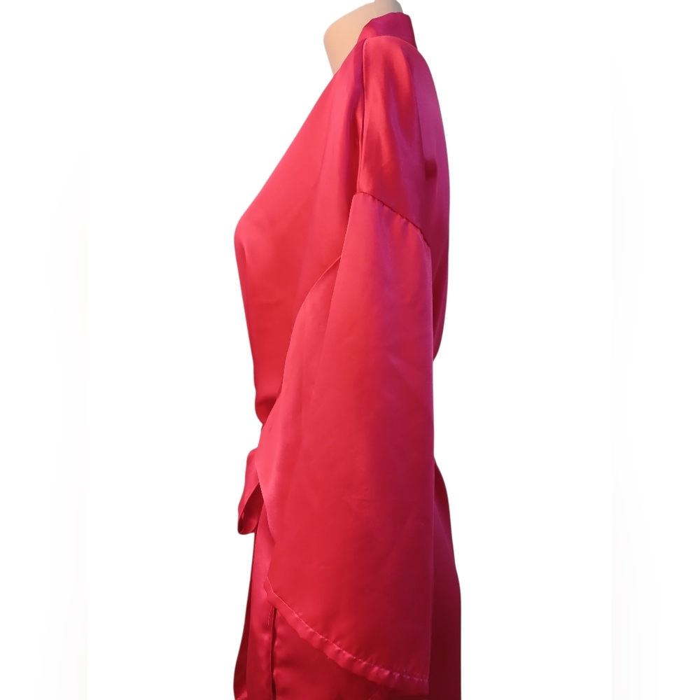 2/40$ Eaton Vanity Fair Pink Satin Robe One Size - Picture 4 of 11